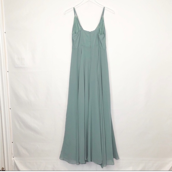 BHLDN light green v-neck maxi dress M - Picture 9 of 11